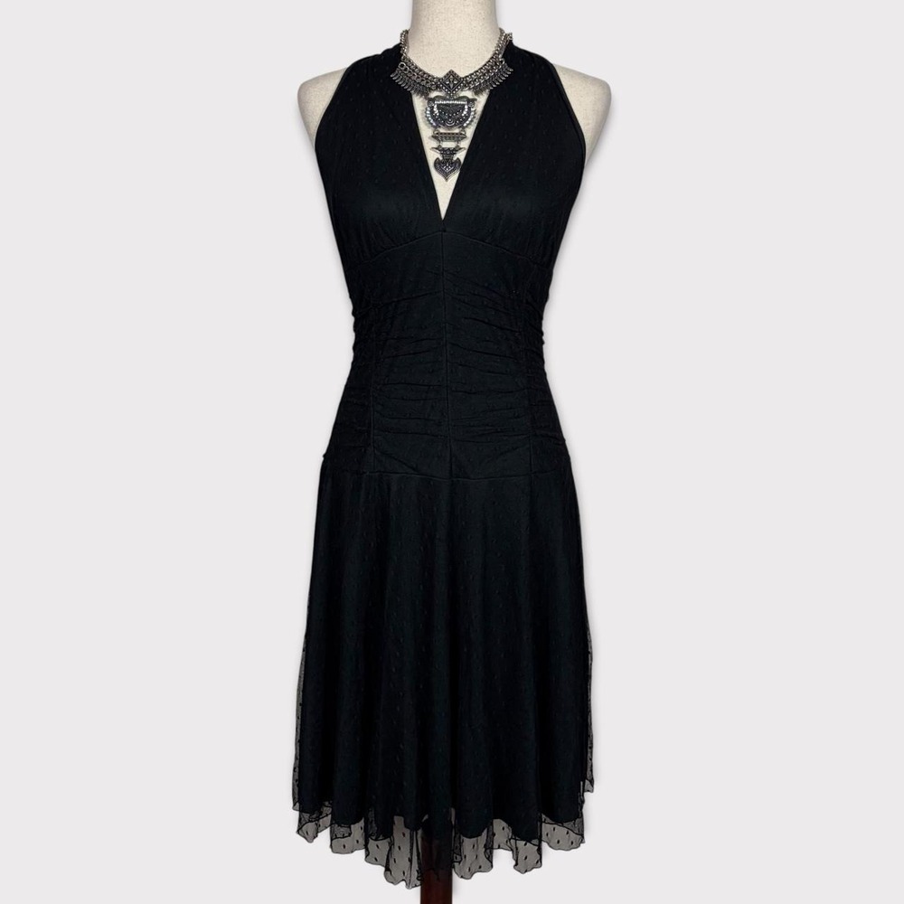 Necessary Objects Mesh Babydoll Halter Drop Waist Dress Large Y2k Whimsigoth